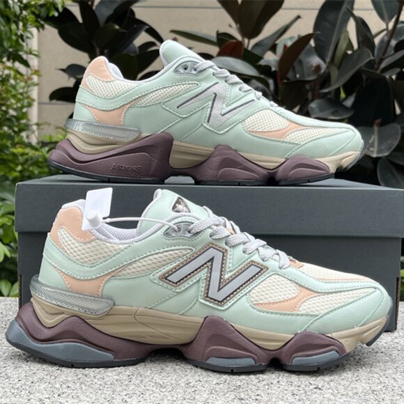 New Balance 9060 Green Purple Suede Sneaker - Picture 1 of 12